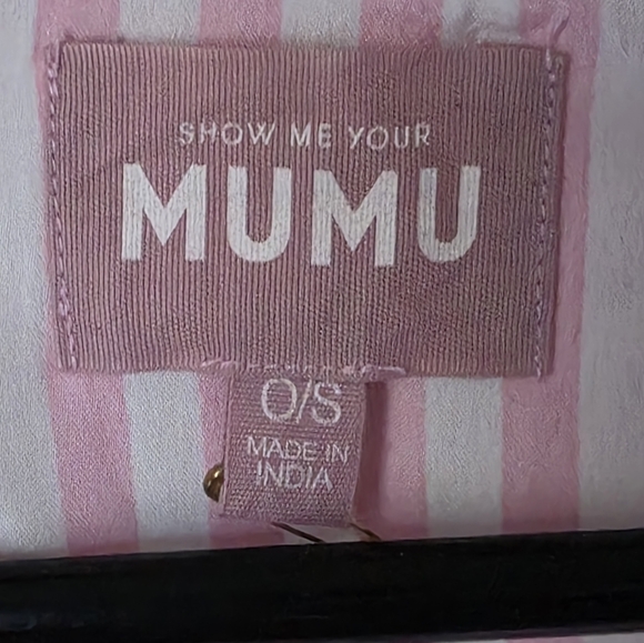 Show Me Your Mumu Harlow Belted Robe Pink & White Striped OS NWT - Picture 5 of 7